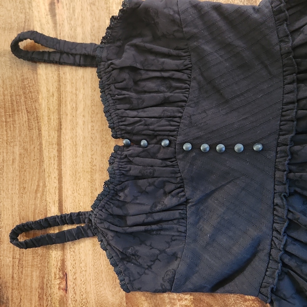 New {Commense} Ruffle Hem Cami Plain Midi Dress in Black Size Medium - Picture 7 of 15
